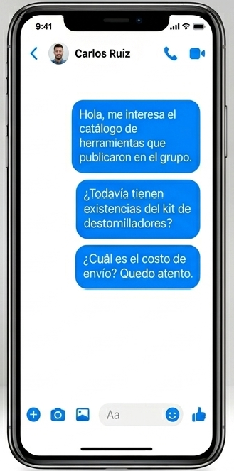 Chats desordenados por Messenger